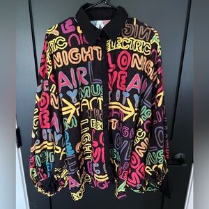 Live 4 Truth Word Printed Button Down Puff Sleeve Jacket